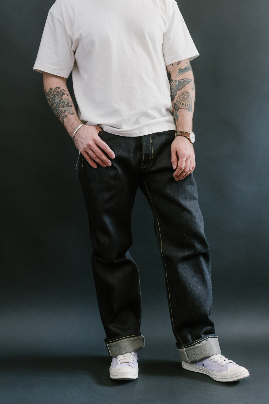 IH-634-XHS - 25oz Selvedge Denim Straight Cut Jeans - Indigo | Dant