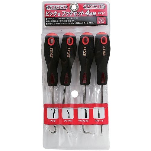 ピック&フックセット4本組 PFS-1 SK11 ピンセット | ホームセンター