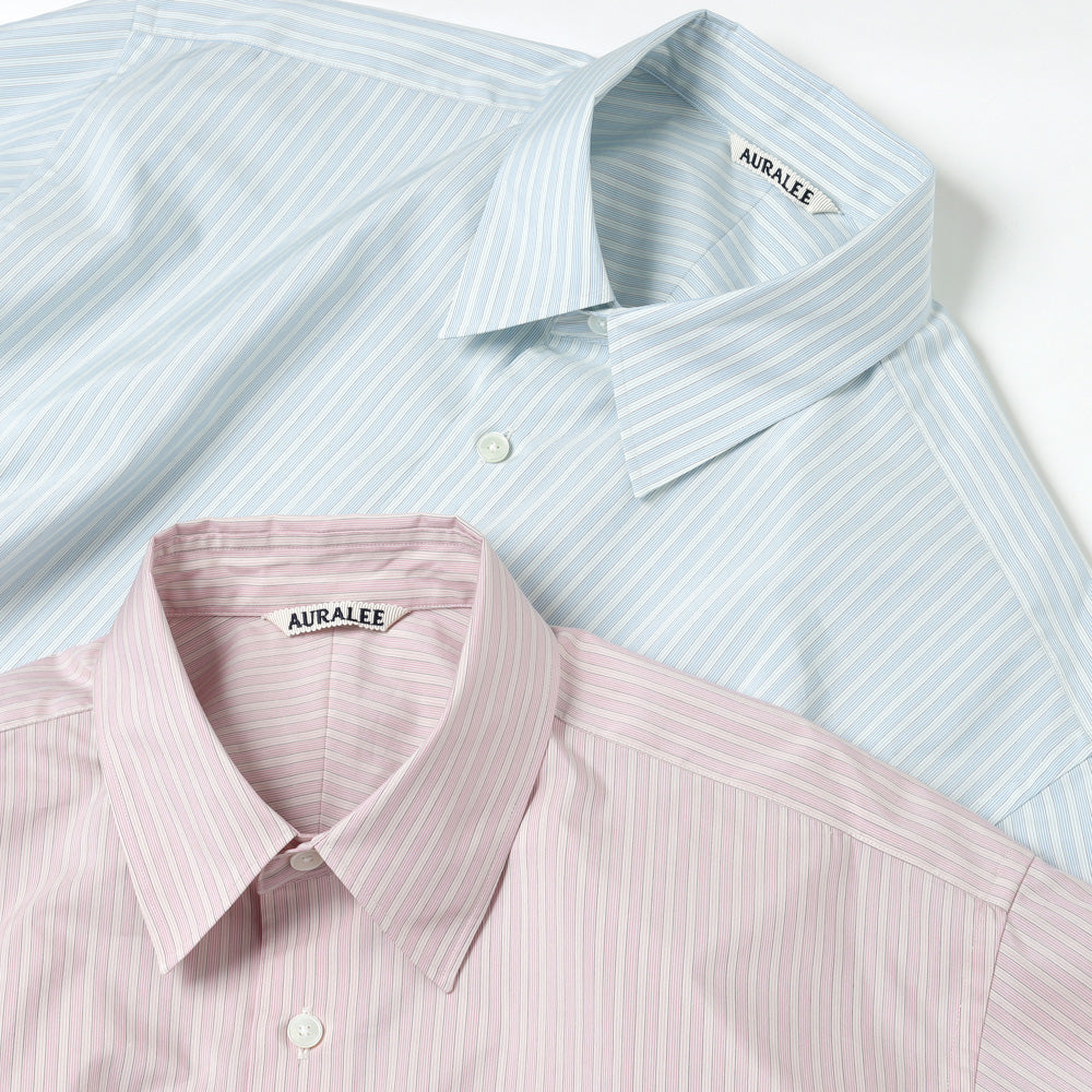 AURALEE） FINX POLYESTER STRIPE SHIRT (A23SS02PS) | AURALEE