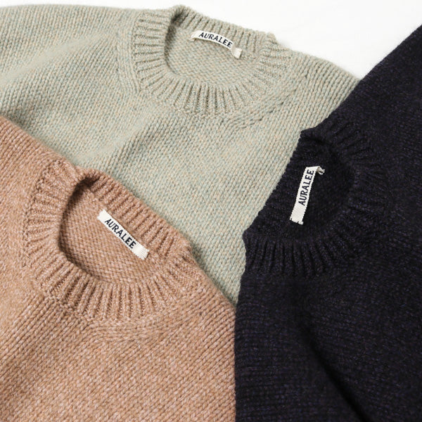 CAMEL WOOL MIX KNIT P/O (A20AP02CW) | AURALEE / トップス (MEN