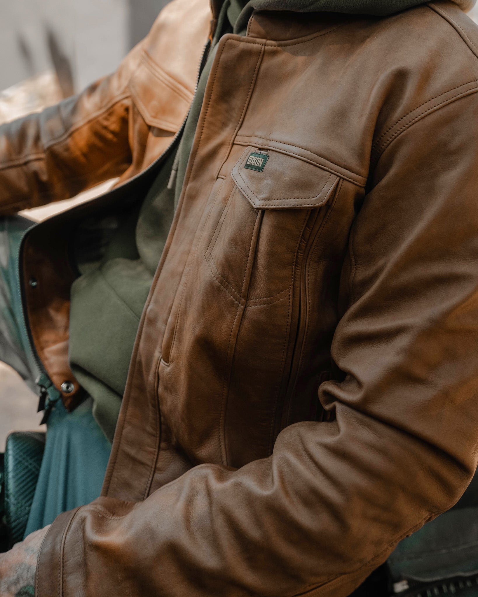 Hudson Leather Jacket in Mohagany | Dixxon - Shop Today