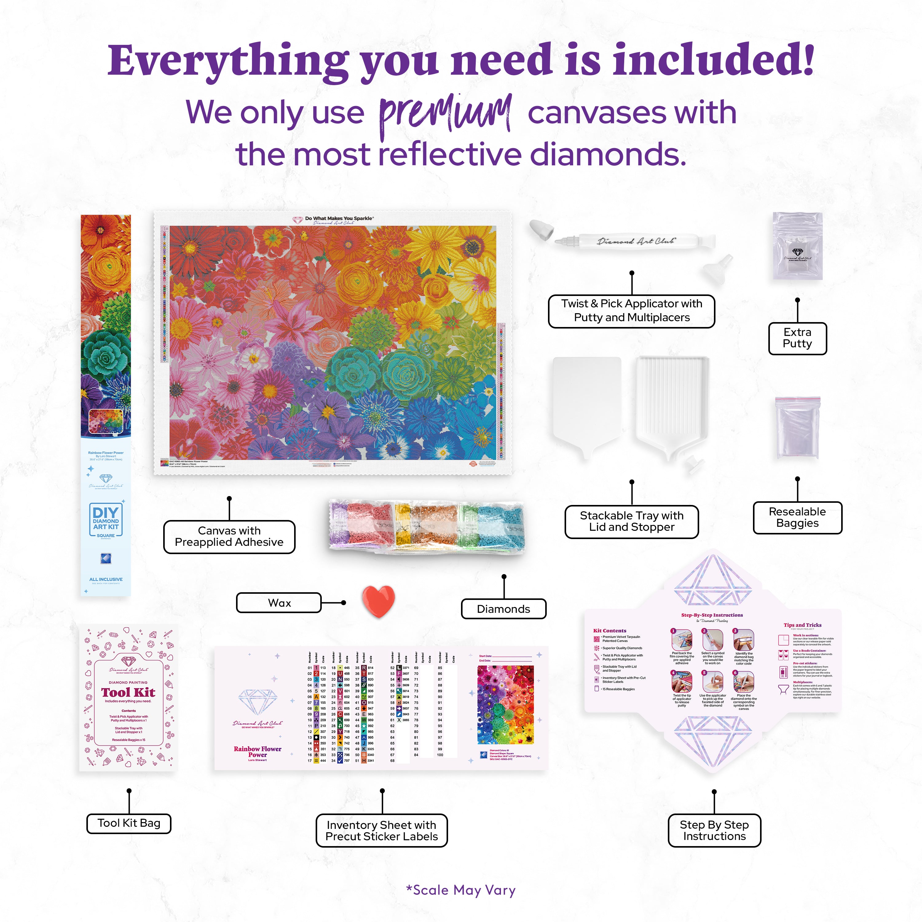 Rainbow Flower Power – Diamond Art Club