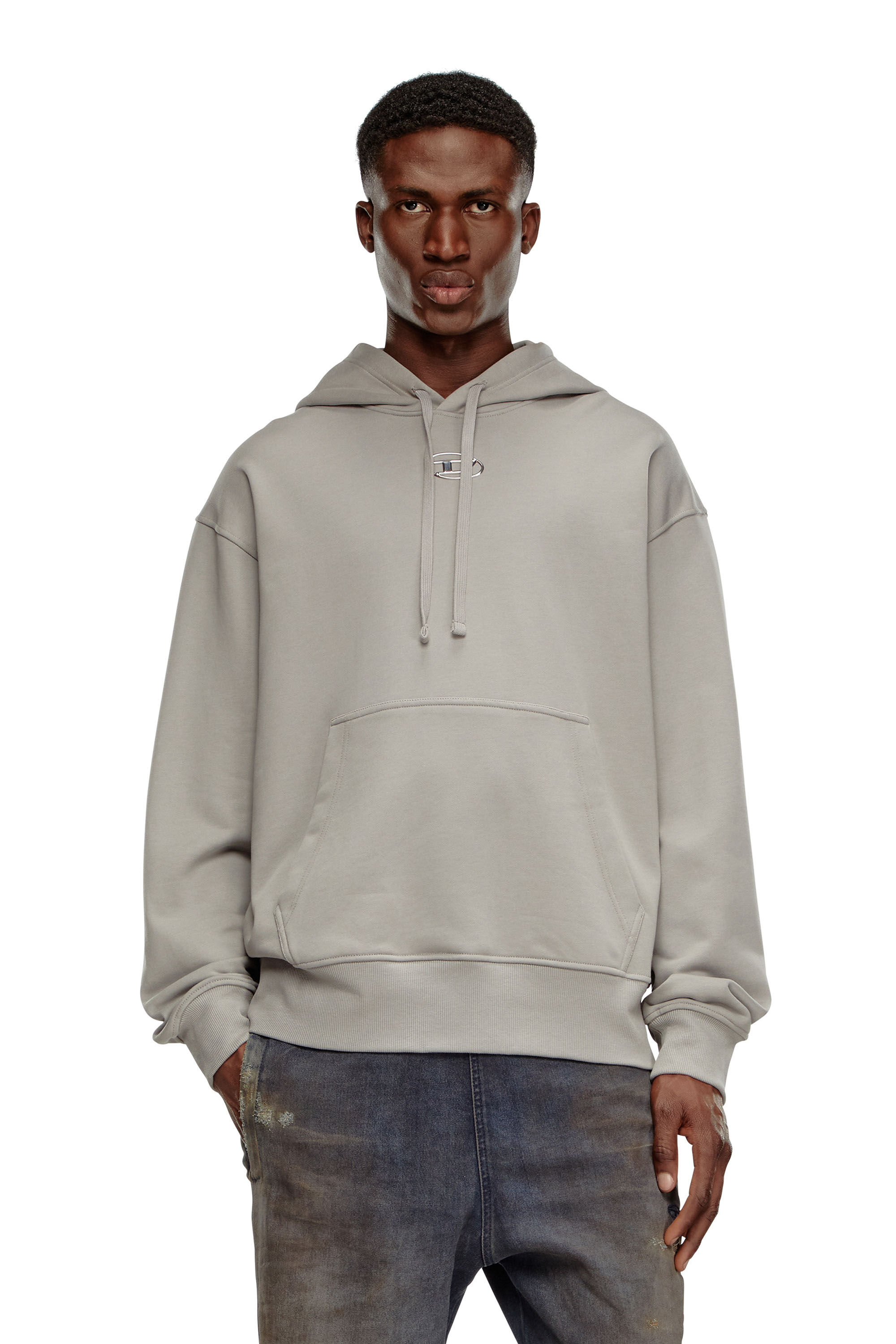 S-MACS-HOOD-OD スウェットパーカーオーバルD｜グレー｜メンズ｜DIESEL
