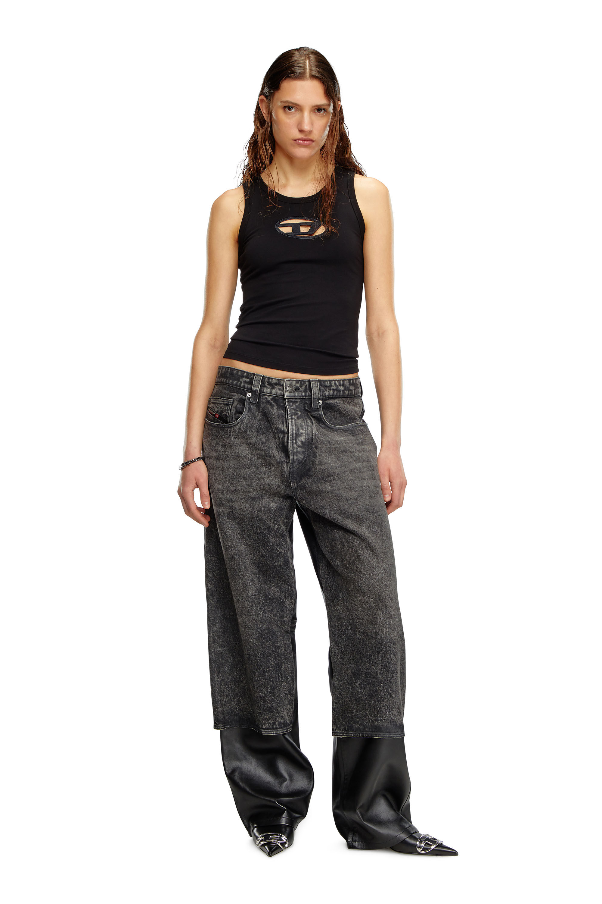 T-LYNYS-OD Tank top with cut-out Oval D logo｜ブラック｜ウィメンズ