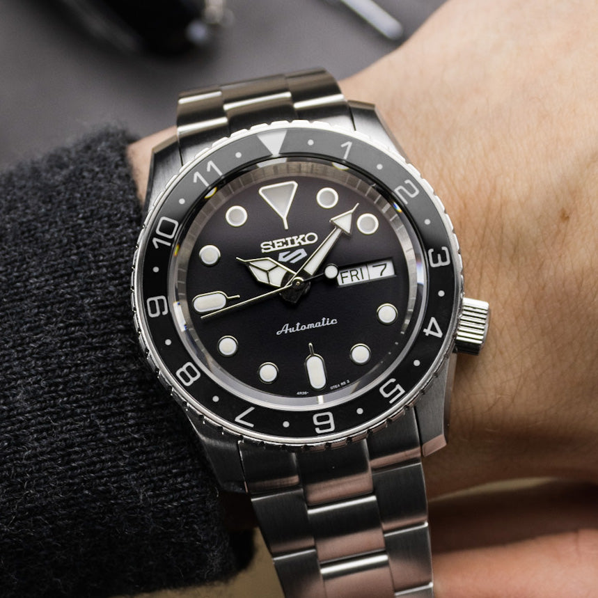 Sapphire Insert - SKX Dual Time Black - Luminous Green - DLW WATCHES