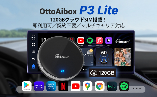 OttoAibox P3 Lite】車に接続するだけで、カーナビがスマートフォンの