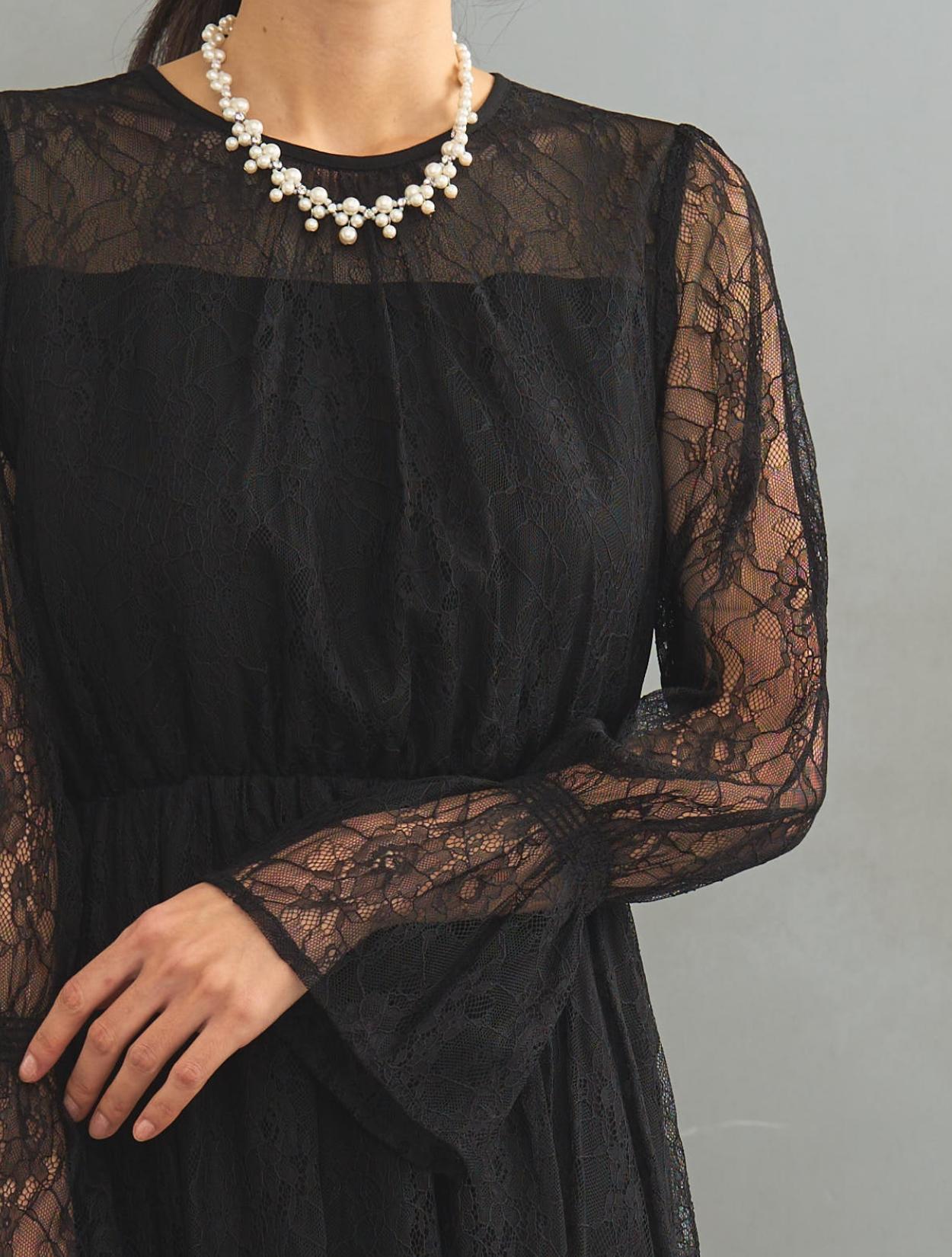 M/L】総レースロングドレス（ブラック）DPSET0426のレンタルページ