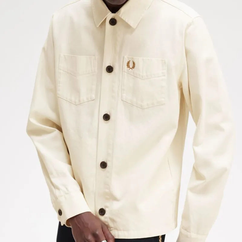 Fred Perry Twill Overshirt - Ecru