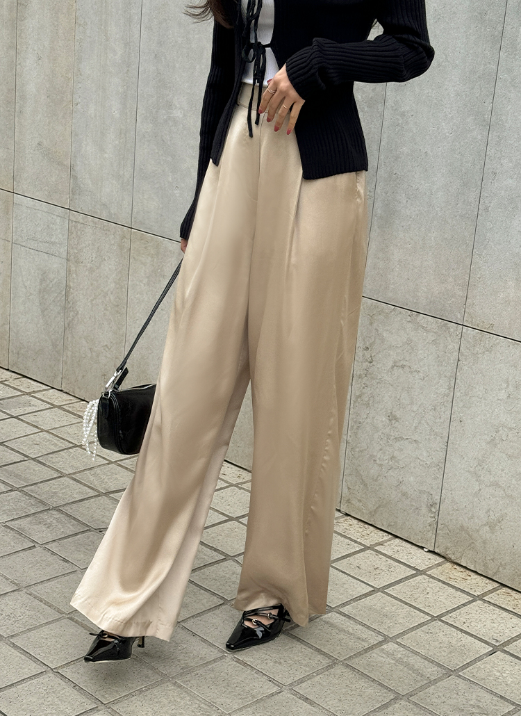 サテンワイドパンツ | レディースファッション通販 - DHOLIC