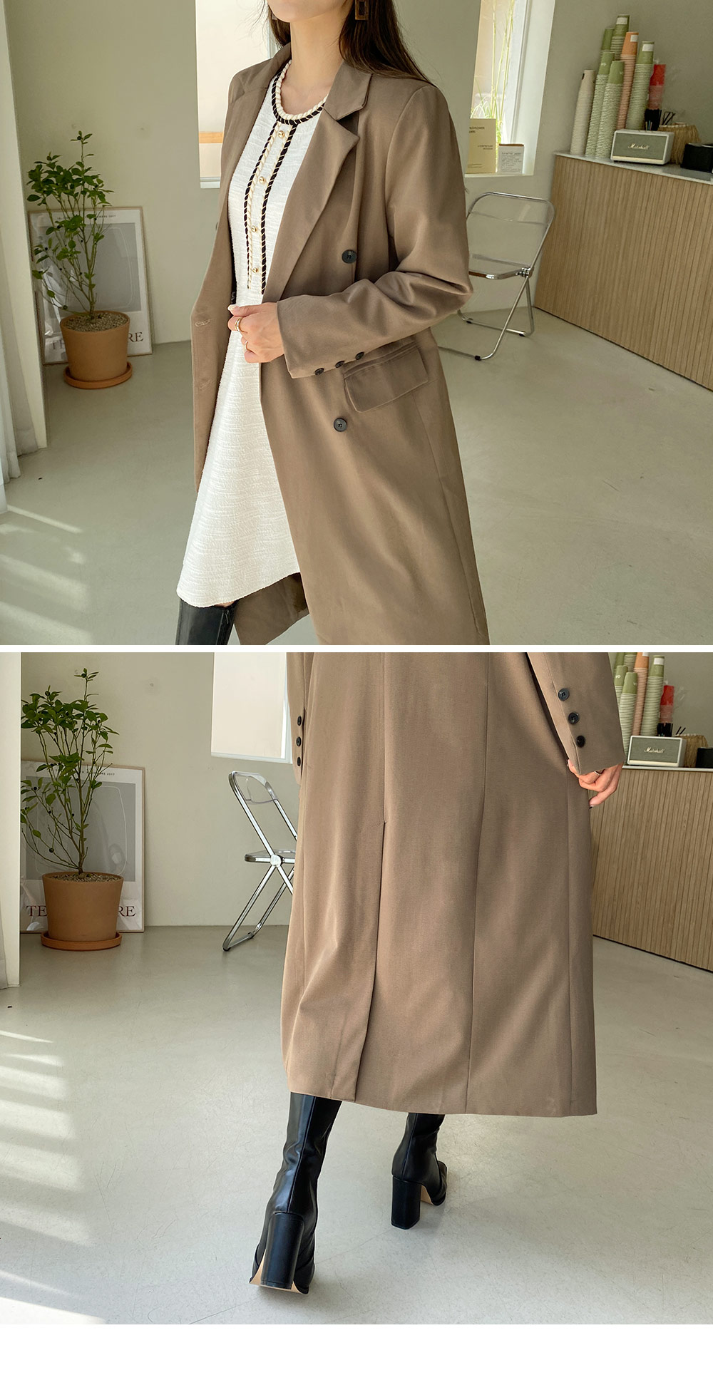 ダブルボタンテーラードロングコート・全3色 | レディースファッション