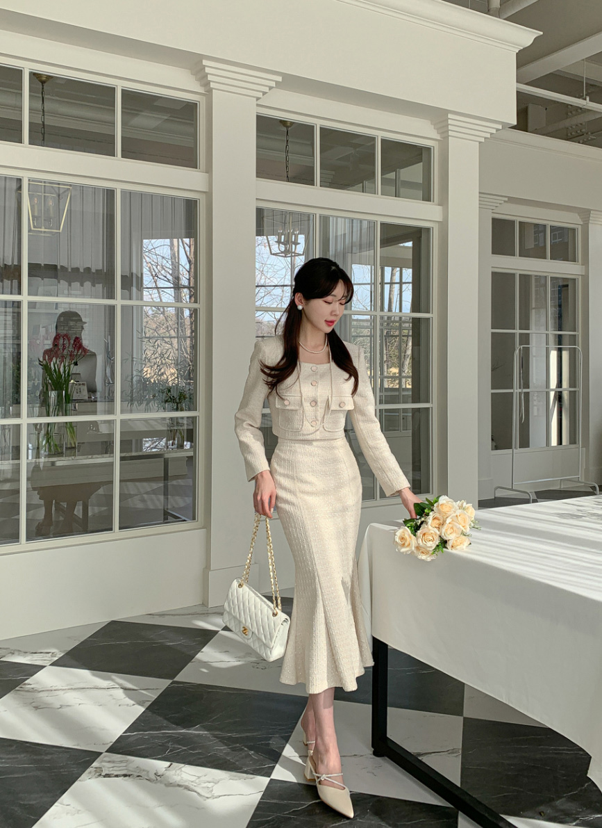 ツイードジャケット&マーメイドスカートSET | レディースファッション