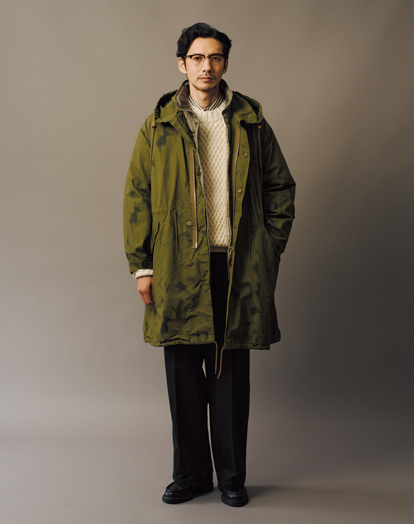 Gurank】“青島見え”回避。柄モッズコートをキレイめに着こなす｜雑誌