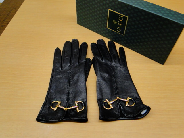 グッチ レザー グローブ ホースビット ゴールド色金具☆光明池店