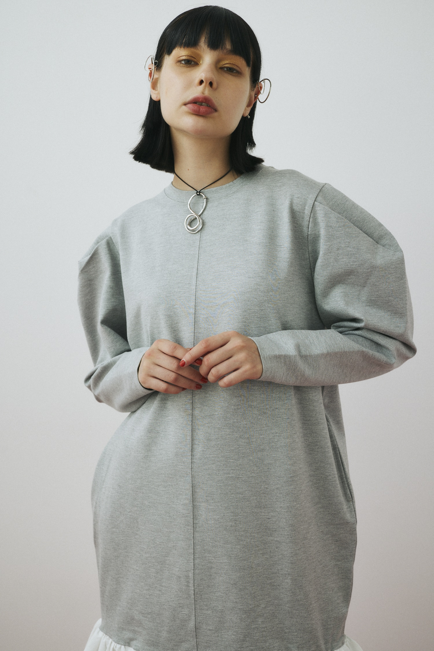 HeRIN.CYE | Balloon hem ponte dress (ワンピース(ミニ・ミディアム