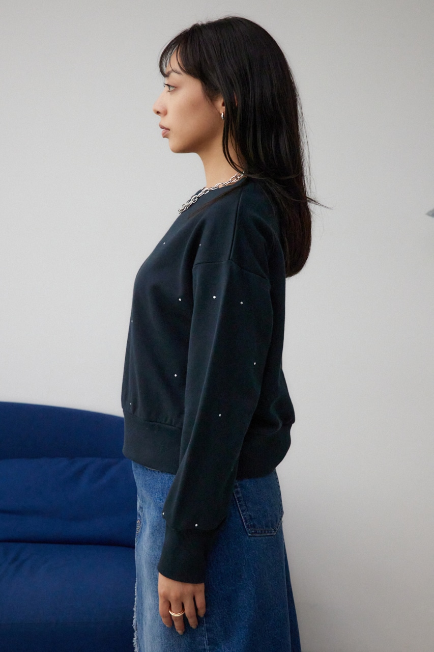 AZUL BY MOUSSY | ラインストーンウラケトップス (スウェット