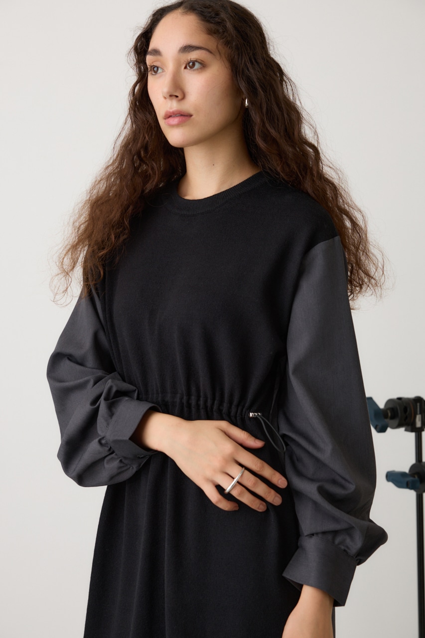 AZUL BY MOUSSY | コクーンスリーブニットドッキングワンピ