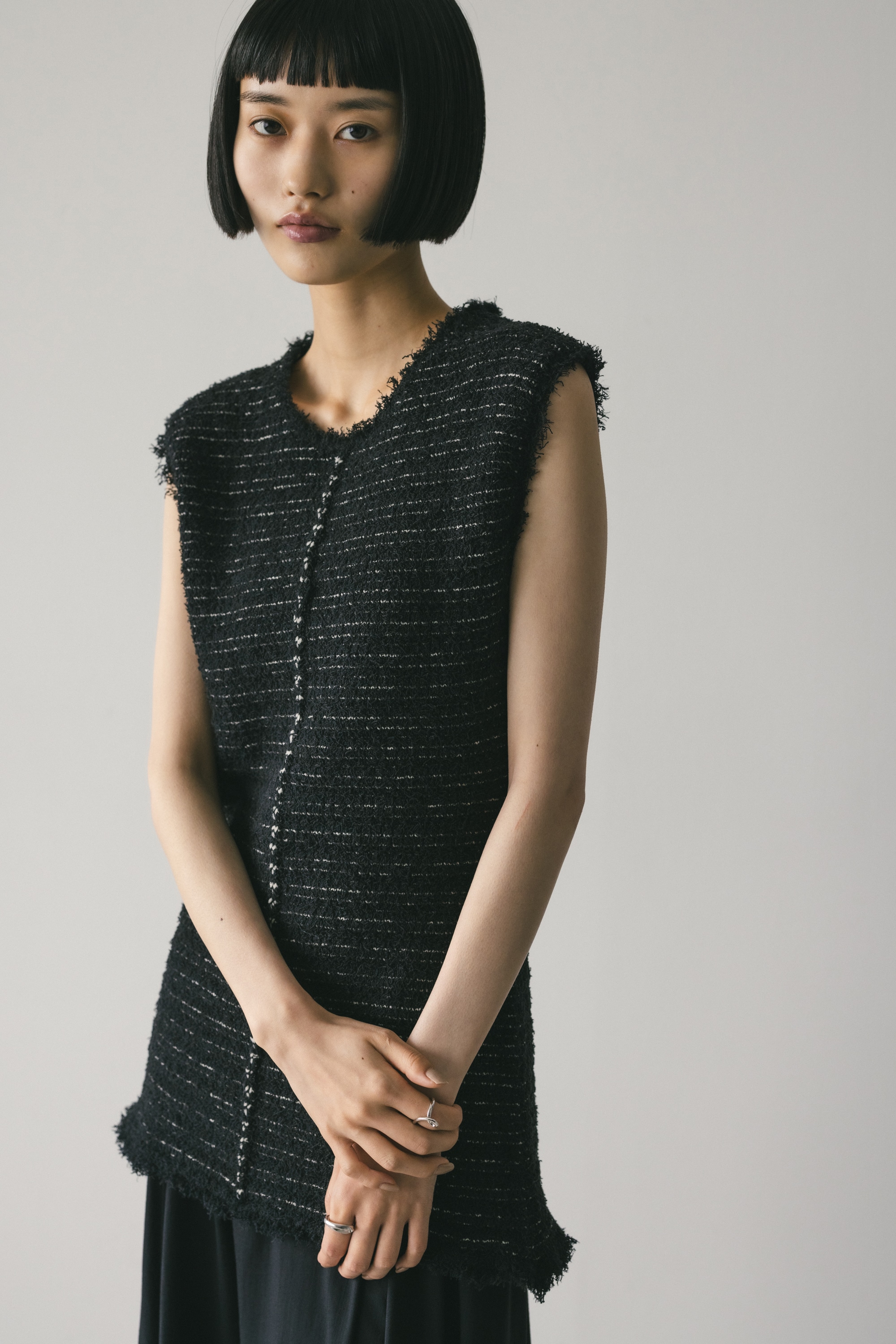 STYLEMIXER | ツイードニットトップ (タンクトップ ) |SHEL'TTER WEBSTORE