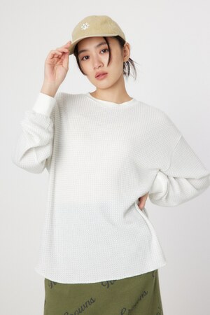 RODEO CROWNS WIDE BOWL | ラメワッフルトップス (Tシャツ・カットソー