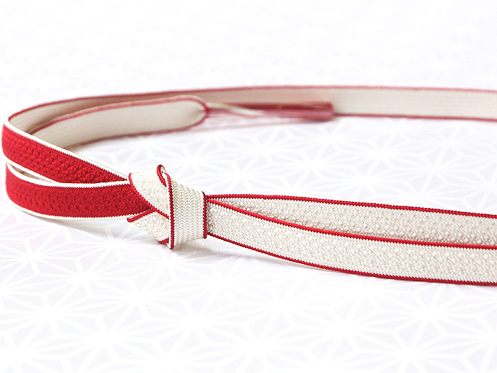 長尺帯締め 綾高麗水引 紅白（01）｜京都の着物和装小物 ゑり正