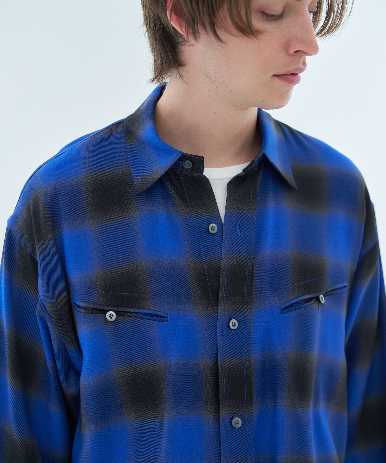 ESTNATION / レーヨン オンブレチェックシャツ｜ESTNATION ONLINE