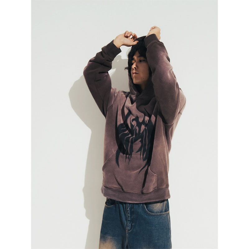 チ*ん様 ANTIMID PIGMENT LOGO ZIP HOODIE ブラッ zip hoodie
