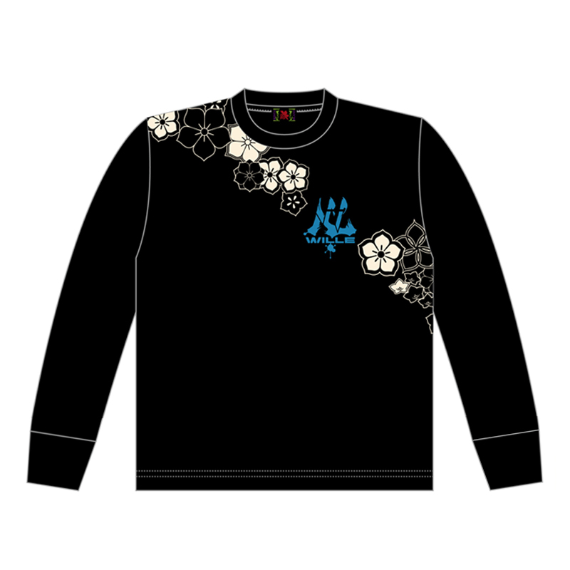 EVA×錦】アスカ＆マリ深々度ダイブ刺繍ロングTシャツ/黒(M 黒