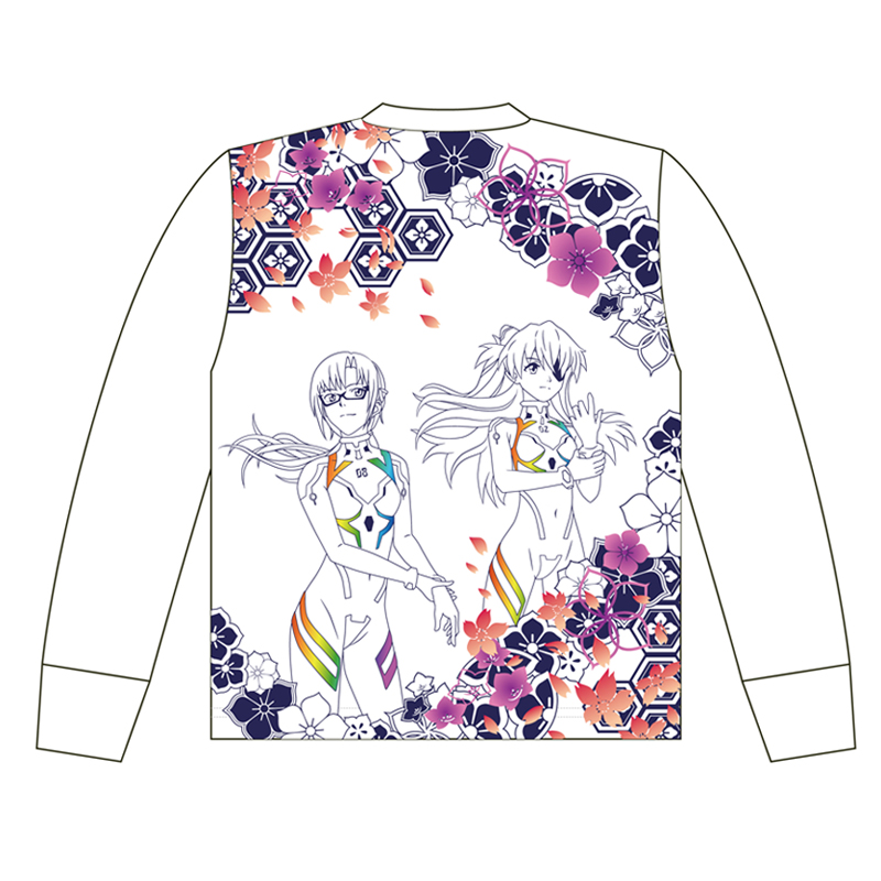 EVA×錦】アスカ＆マリ深々度ダイブ刺繍ロングTシャツ/白(M 白