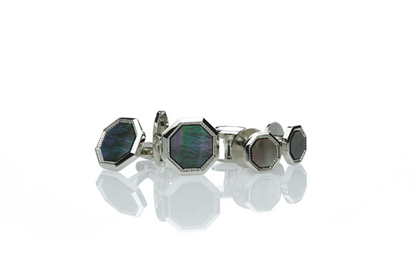 結婚式・披露宴に ～ P-1 純銀製フォーマルカフス&スタッドセット