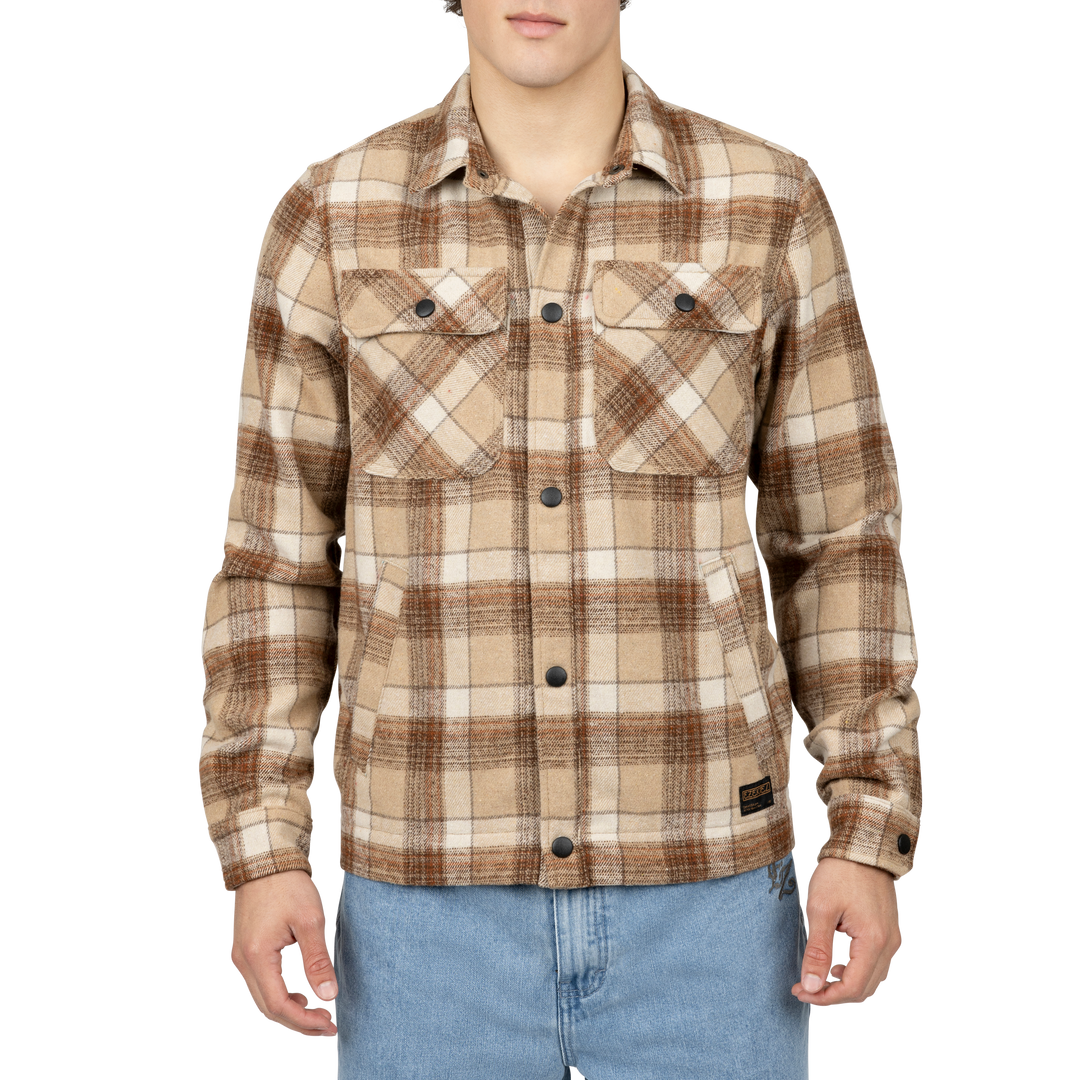 Ezekiel Jake Plaid Overshirt – Wool Blend Long Sleeve Jacket