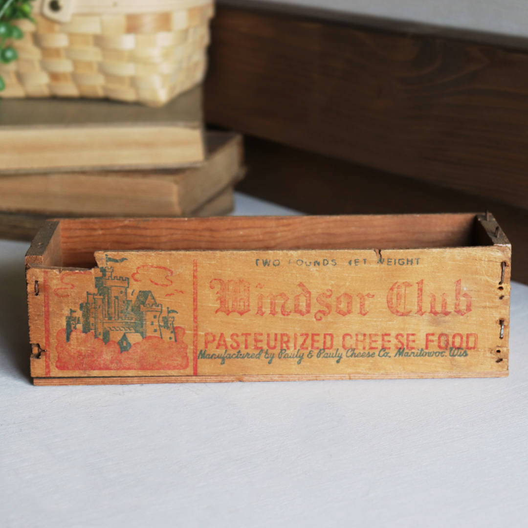 USAヴィンテージ木製チーズボックスWindsor Club｜アンティーク