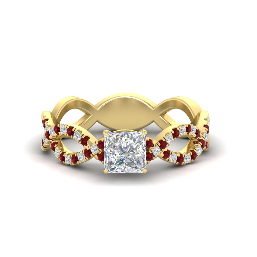 Princess Cut Infinity Twist Luxe Engagement Ring – Fascinating