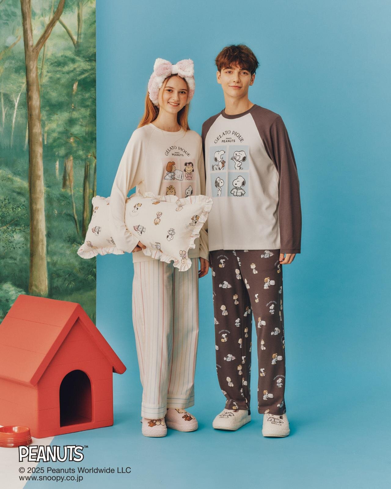 ジェラート ピケ「ピーナッツ」ルームウェア、“おやすみ前”スヌーピー
