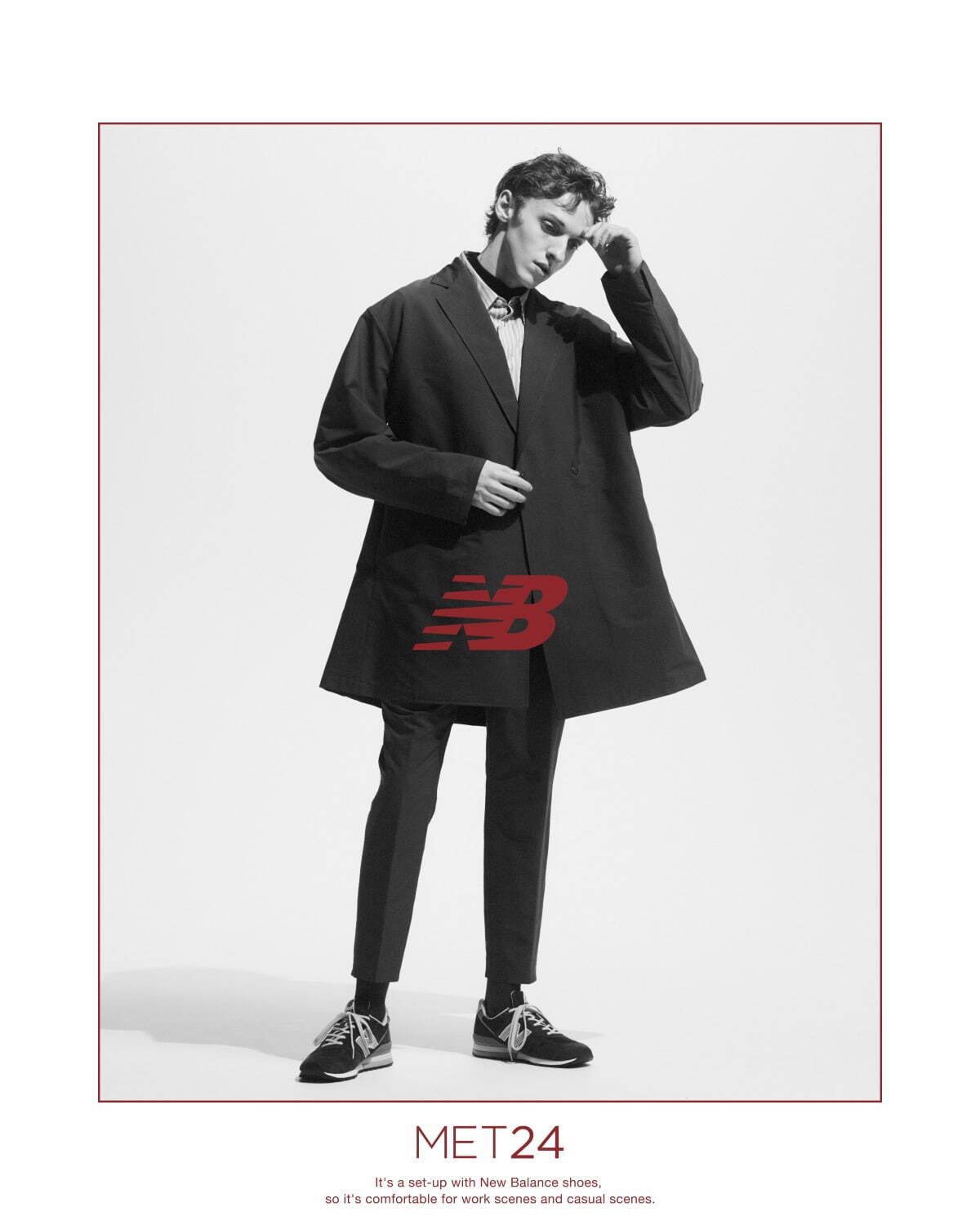 ニューバランス「MET24」×エディフィス、ネイビーで統一したジャケット