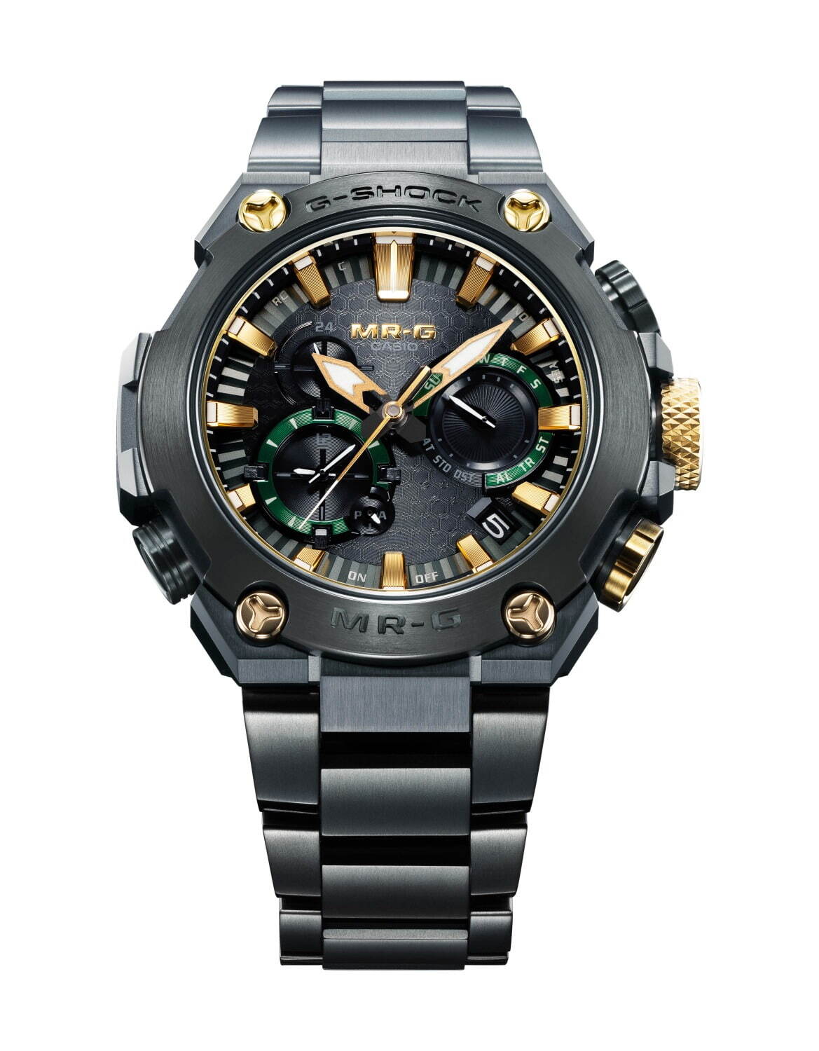 最高峰G-SHOCK「MR-G」腕時計、日本の伝統色「鐵色」テーマの深い青緑