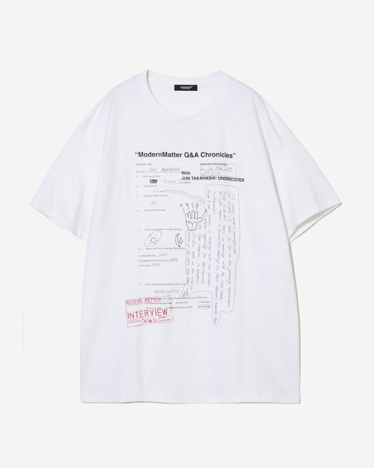 アンダーカバー“アンケート用紙”プリントTシャツ＆雑誌セット