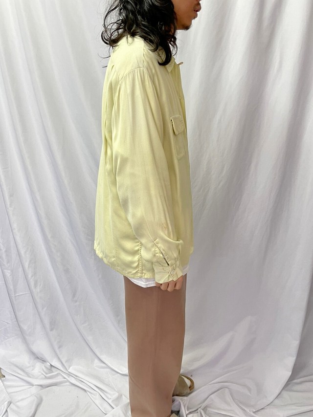 50年代 50s ブレント イエロー 開襟 オープンカラー 黄色 長袖