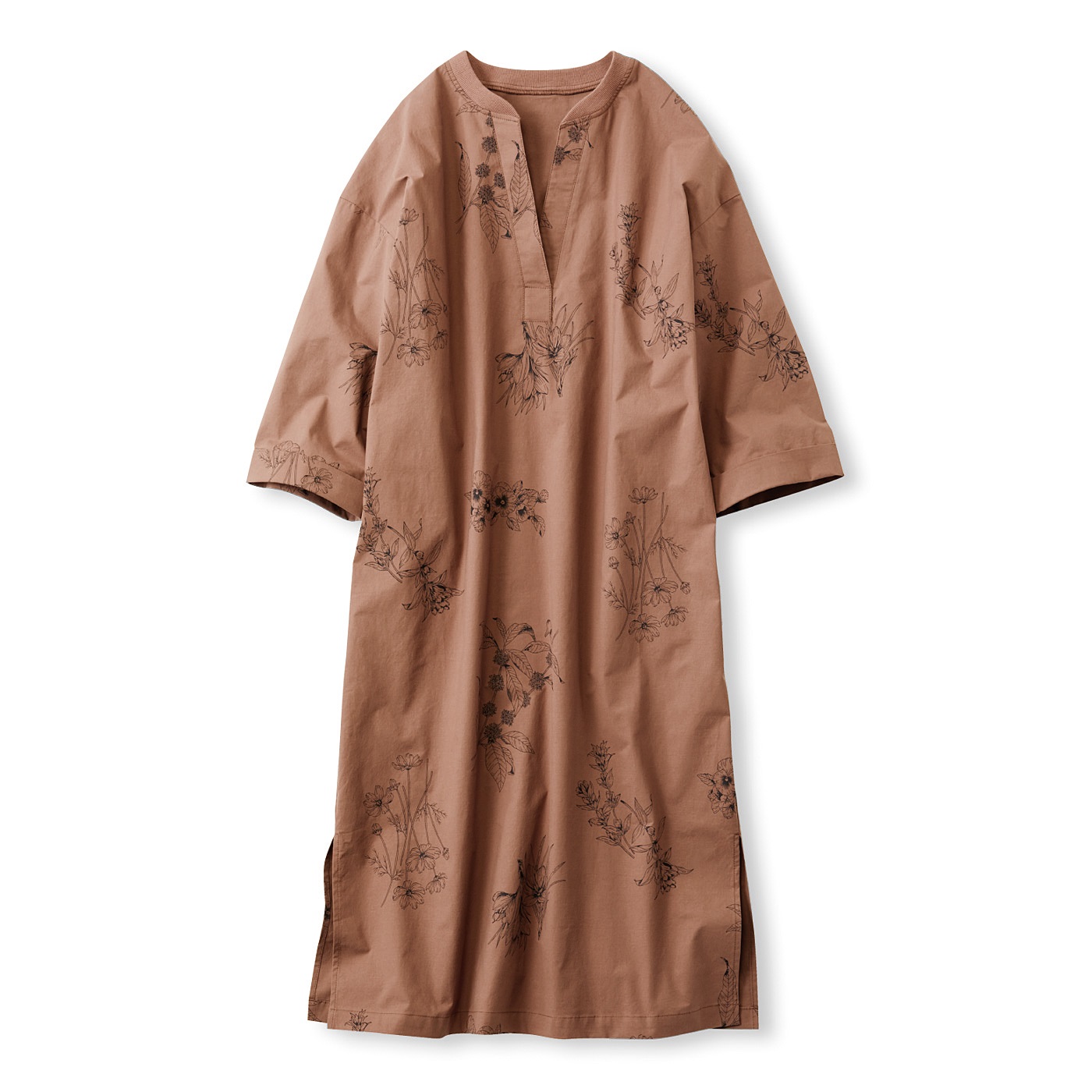 リブ イン コンフォート ボタニカル柄が華やかなストレッチチュニック