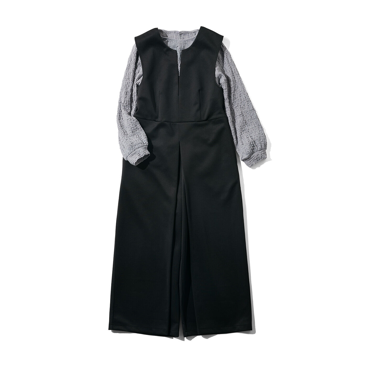 MEDE19F タック遣いのカットソーオールインワン〈ブラック〉｜MEDE19F