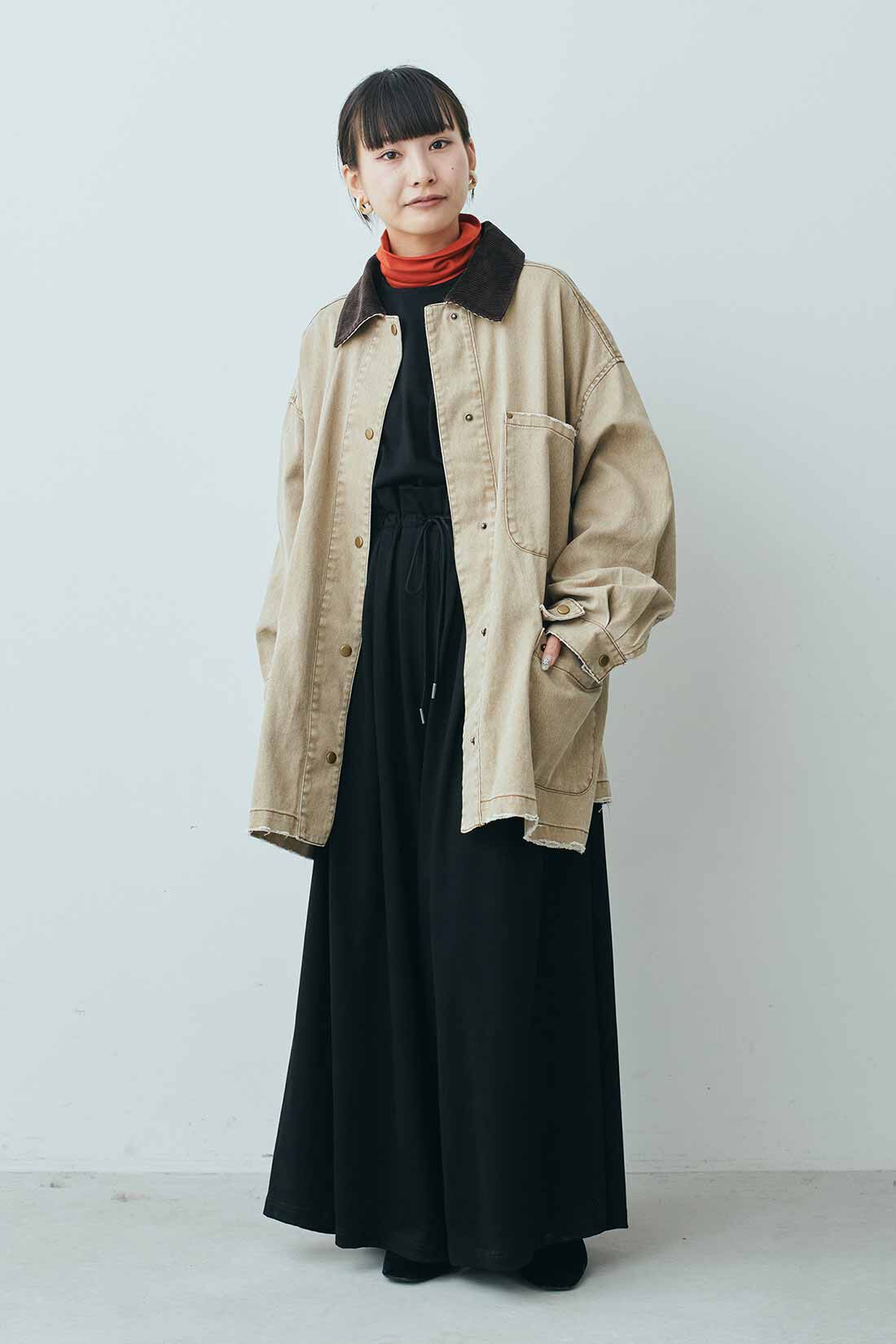 MEDE19F タック遣いのカットソーオールインワン〈ブラック〉｜MEDE19F