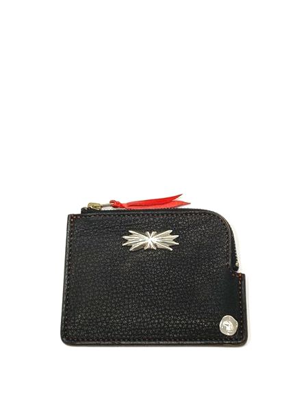 LARRY SMITH / DEER SKIN MULTI WALLET L-ZIP -Black-