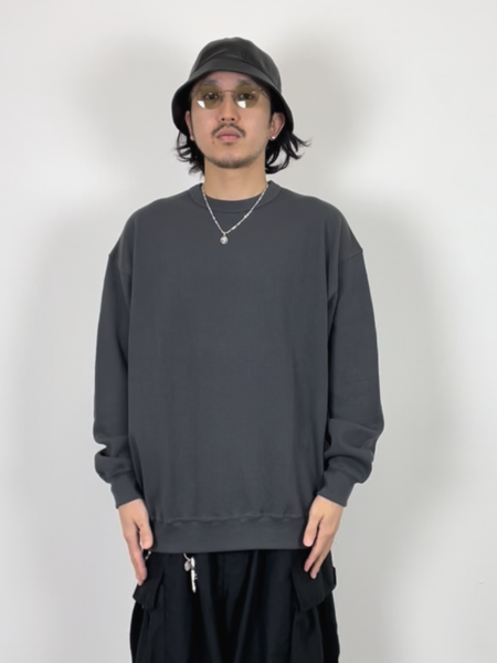 COOTIE / Honeycomb Thermal Crewneck L/S Tee -Gray-