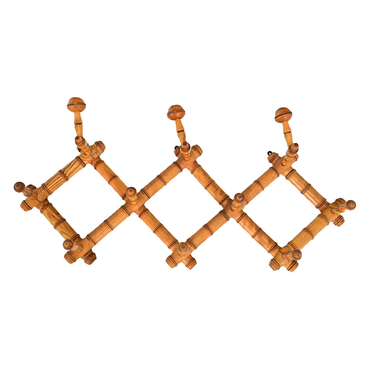 French 19th Century Faux Bamboo Coat & Hat Rack - Fireside Antiques