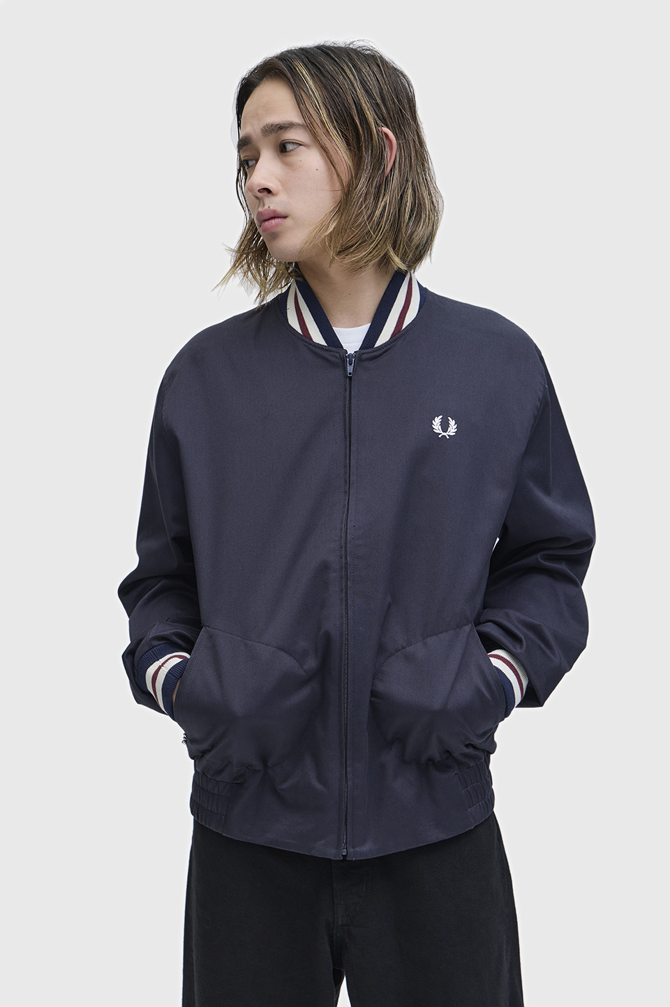 Twill Tennis Bomber Jacket(S 608：NAVY): | FRED PERRY JAPAN