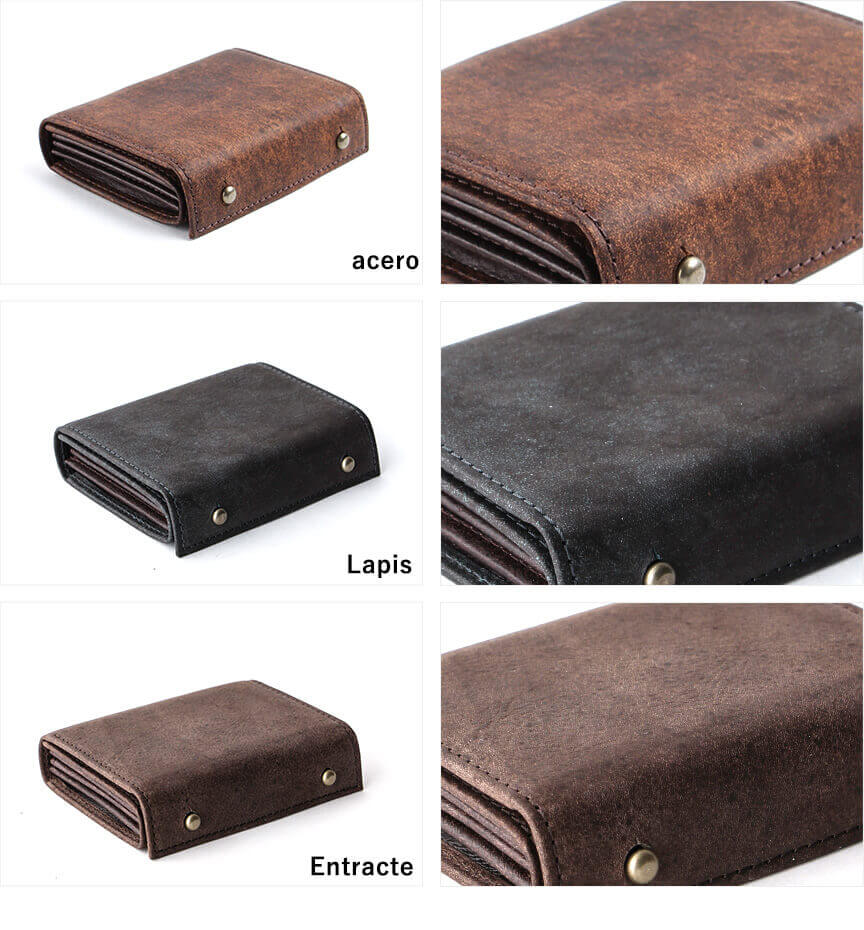 エムピウの二つ折り財布 millefoglie P25 ハバナ ミッレフォッリエ2