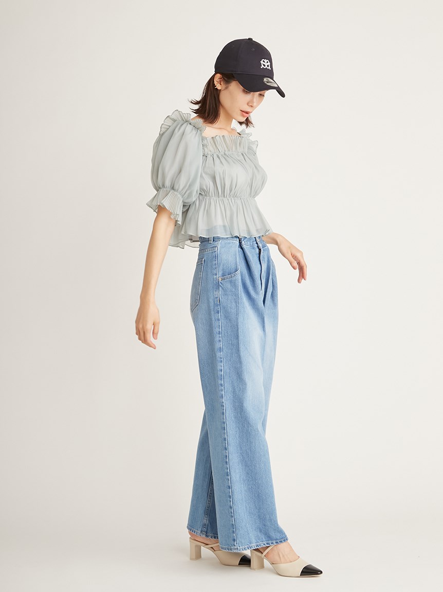 Fubail / ボリュームギャザーフリルオフショルブラウス