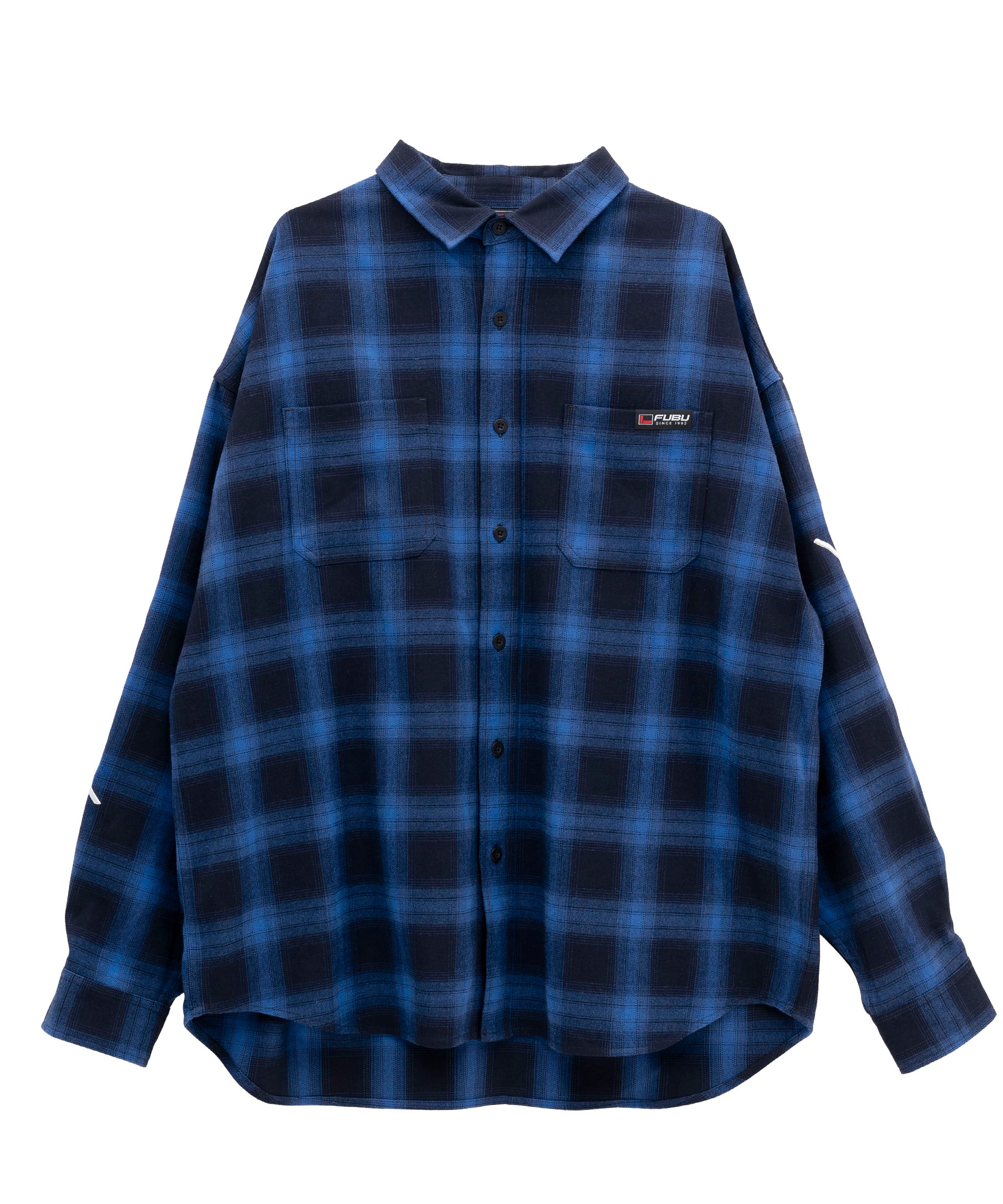 FUBU フブ トップス 長袖チェックシャツ 。FUBUはアメリカの代表的な