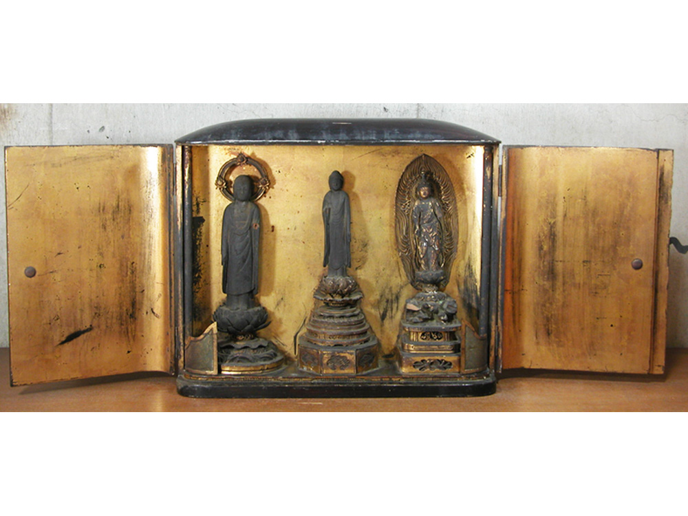 渡邊美術店 - 厨子入三尊仏 | 古美術品専門サイト fufufufu.com