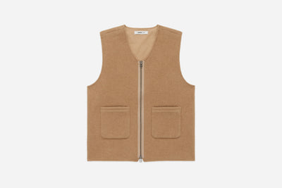 Zip Vest ~ Coyote Wool/Cashmere – 3sixteen
