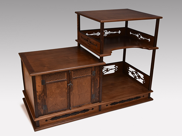 遠州好 寄木遠州棚 炉用 | 古美術ささき