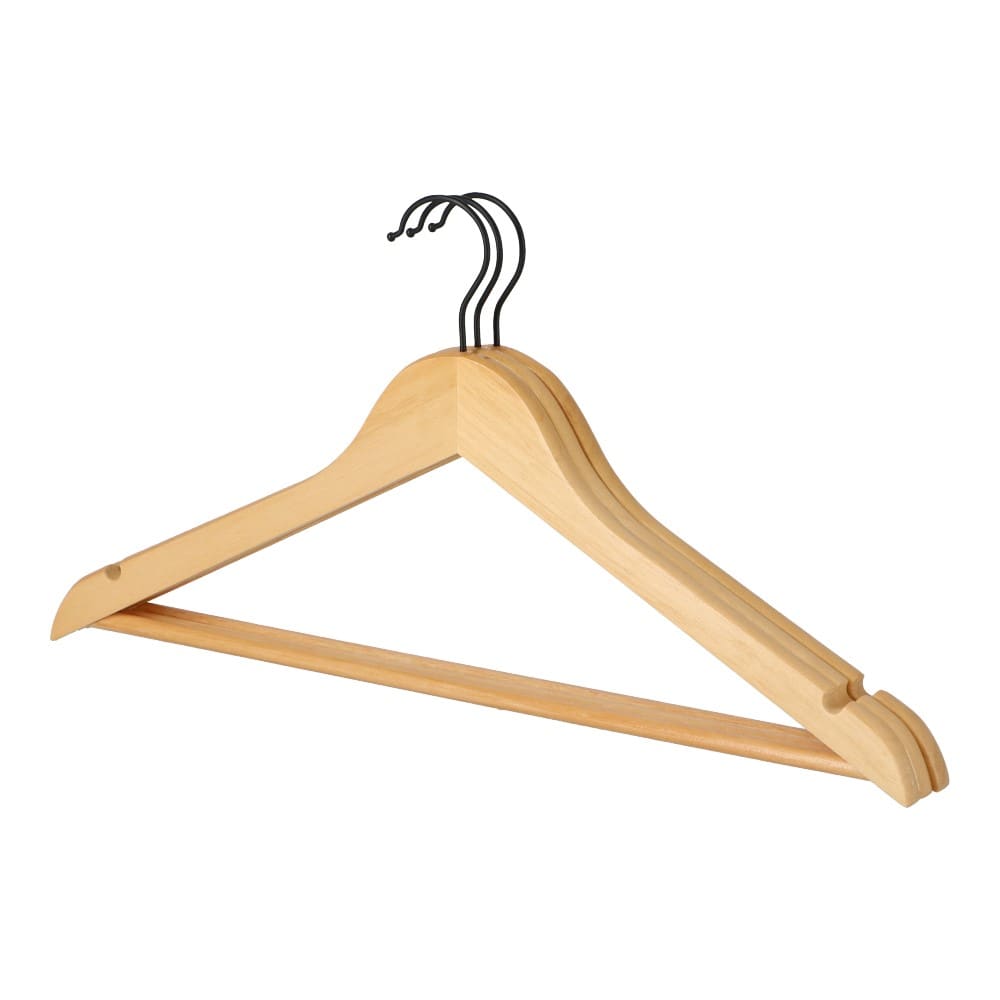 LIFELEX 木製ハンガーブラック3本組: 生活用品・キッチン用品